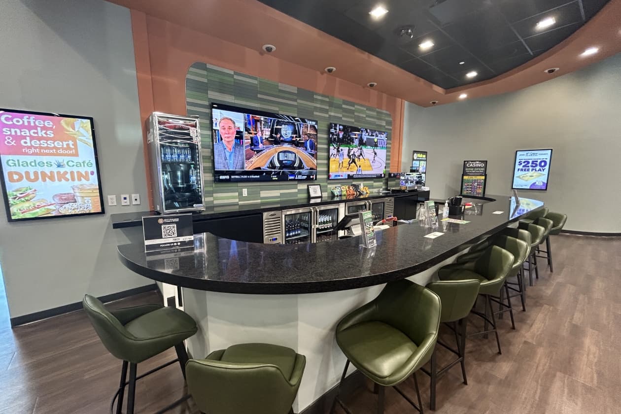Finished bar and lounge area inside the Miccosukee Little Trail Casino